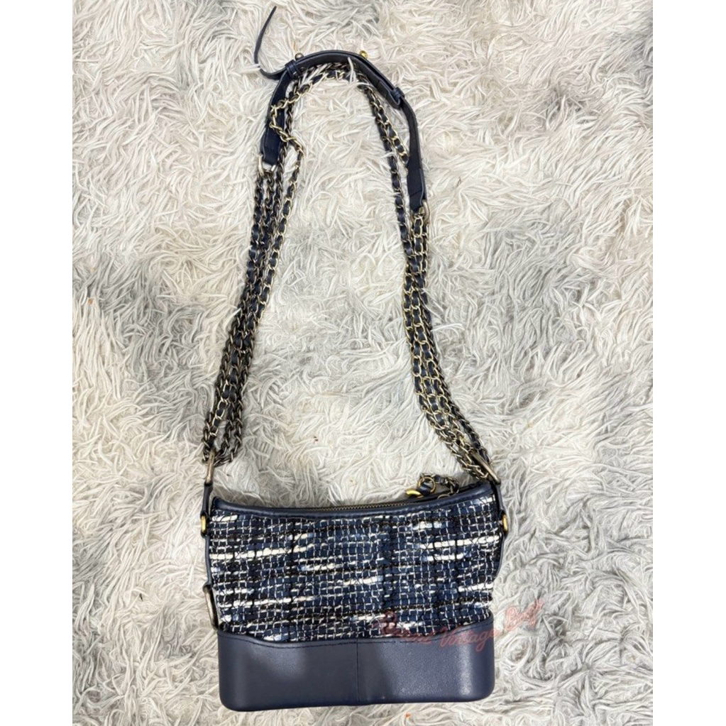 Chanel Gabrielle Blue Tweed Rare