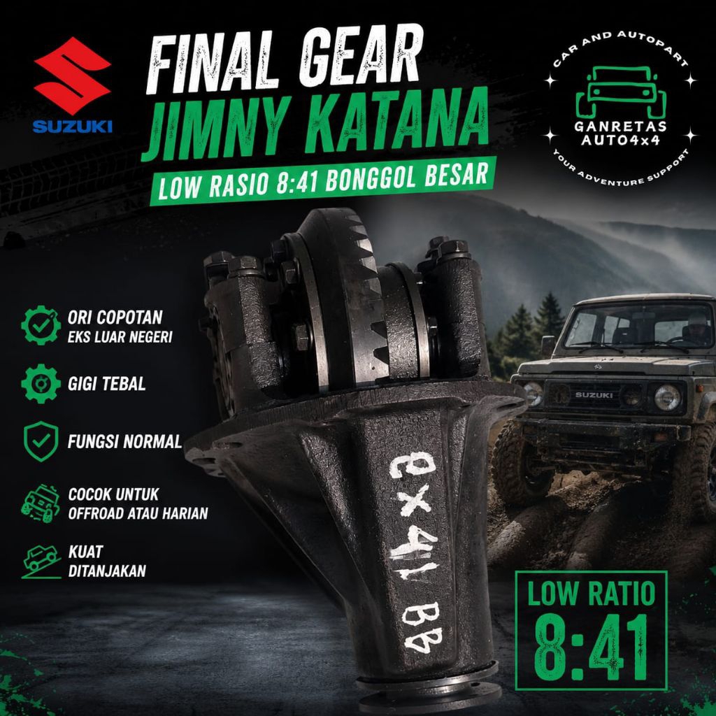 Gardan 8x41Jimny Katana Bonggol Besar BelakangFG Final Gear 841 8:41