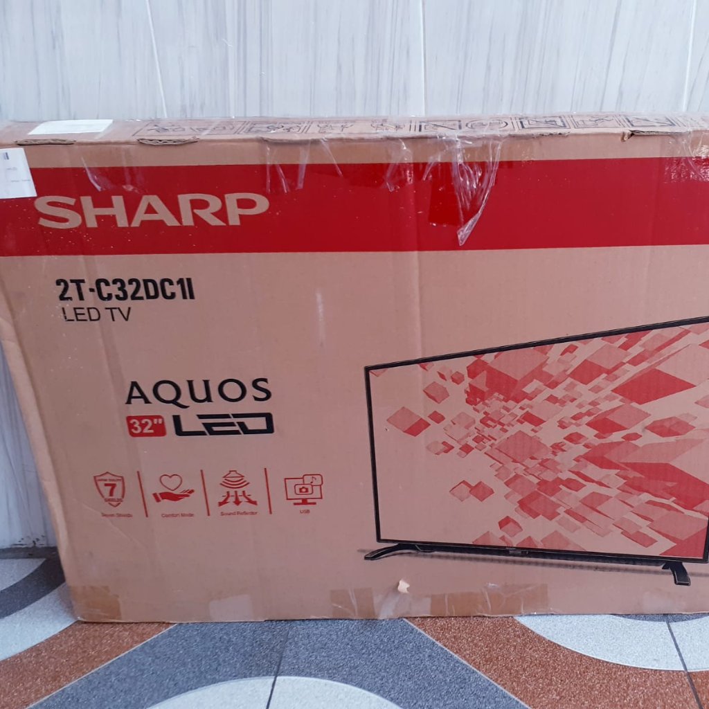 TV LED SHARP 32IN DIGITAL TV KONDISI NORMAL MULUS SECOND BUKAN BARU + packing kayu