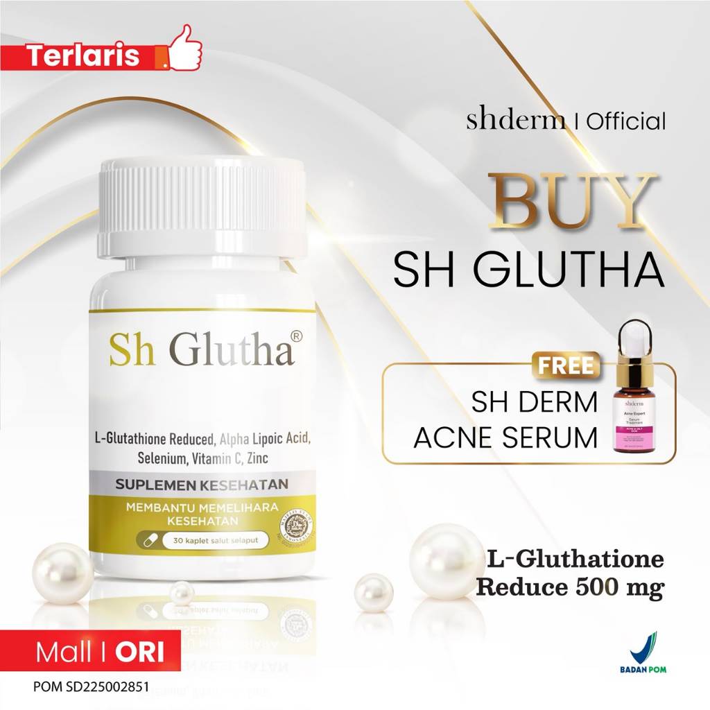 Sh Glutha 30 kapsul Antioksidan Whitening Booster Multivitamin Gluthathione