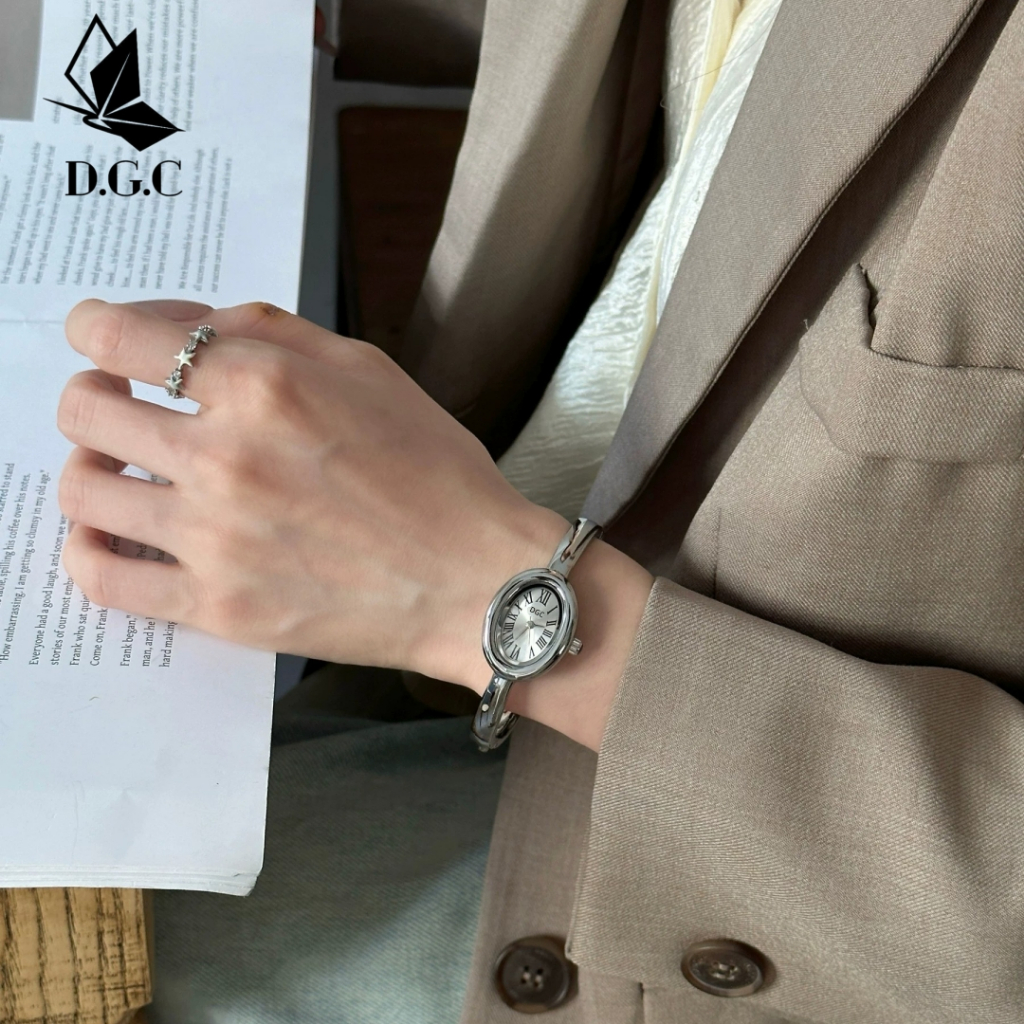 TERLARIS DGC G272 Jam Tangan Wanita dgc Bangle Bracelet Oval Angka Romawi Anti Air Elegan Fashion