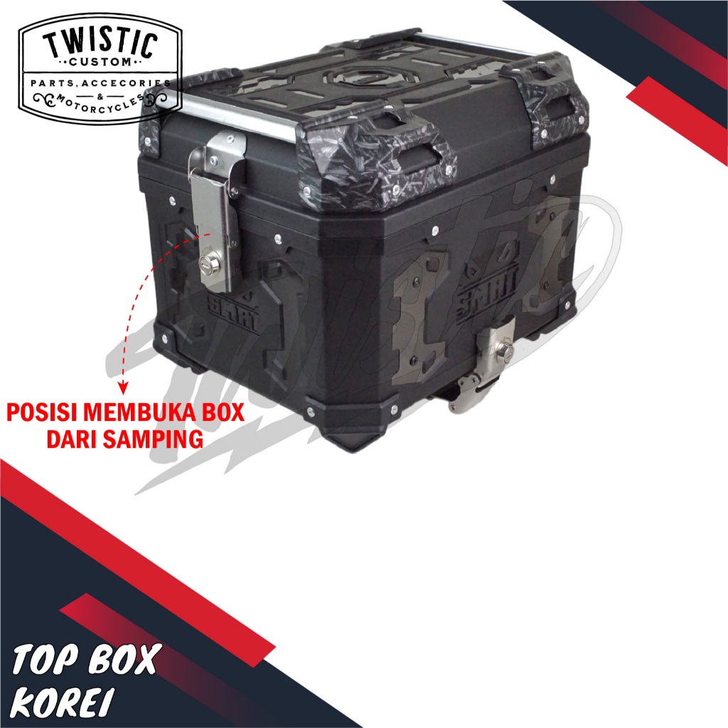 Top Box Pannier Tas Boks Bagasi Box Belakang Korei 38L 38 Liter Motor Himalayan Scram Guerilla 450 R
