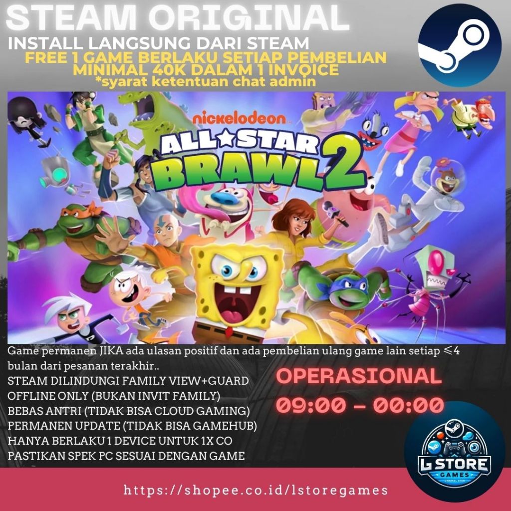 Nickelodeon All-Star Brawl | Nickelodeon All-Star Brawl 2 Offline Game PC Original