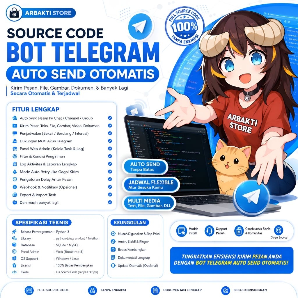 Source Code Bot Telegram Auto Send Otomatis Python | Full Source Code | Auto Kirim Pesan, File, Foto