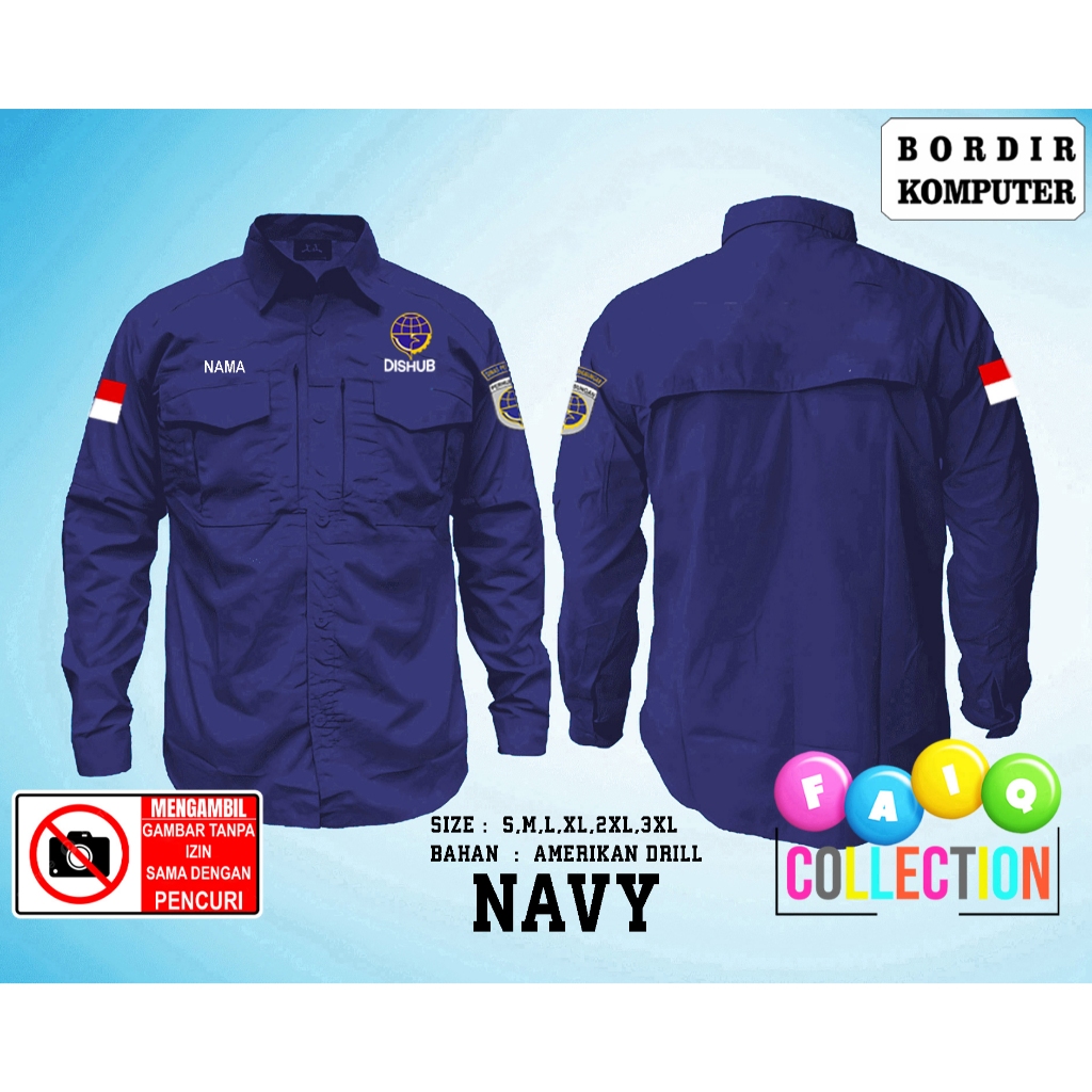 Jual Kemeja Bordir Kemeja Tactical M - TAC DISHUB - DINAS PERHUBUNGAN Free Nama Dada - Kemeja Tactic