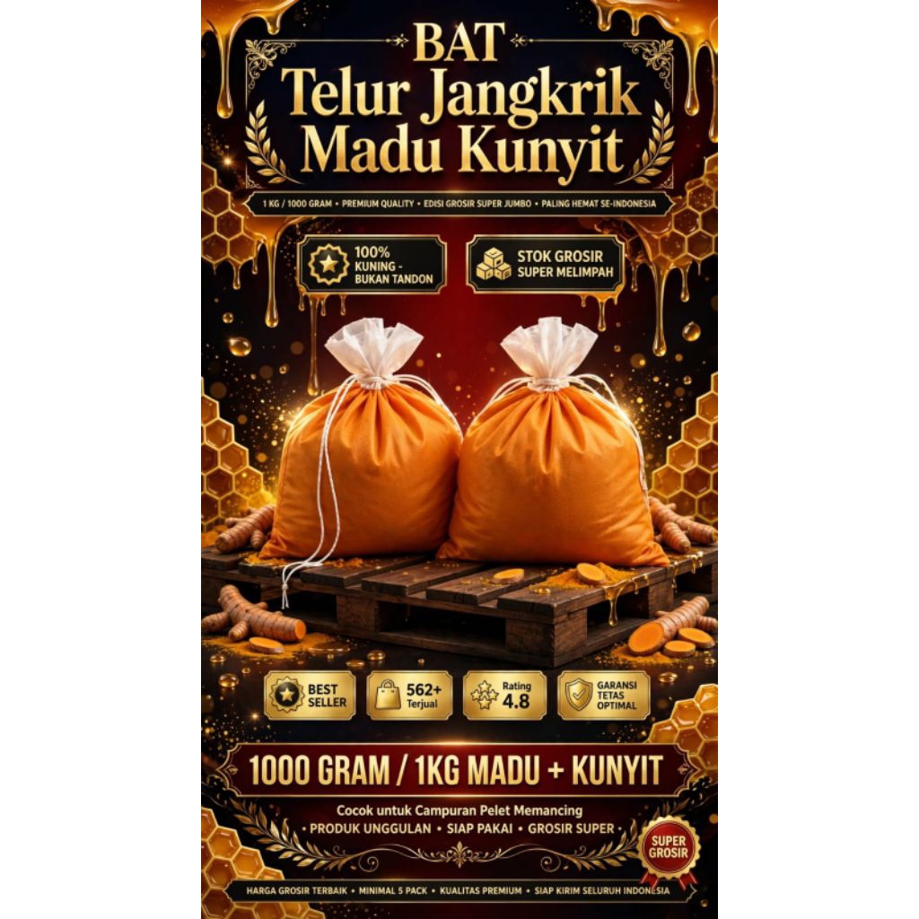Bat Telur jangkrik Madu Kunyit 1kg Berkualitas dan bergaransi
