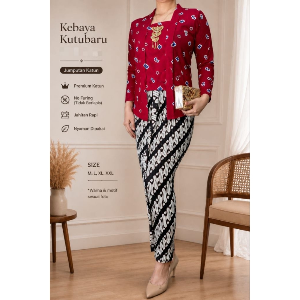 kebaya kutubaru motif jumputan/kebaya jumputan/kutubaru jumputan