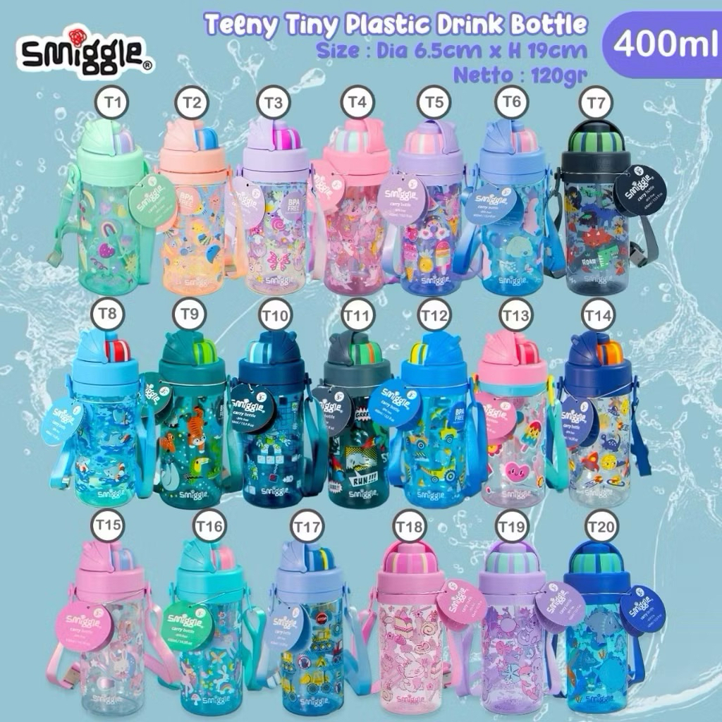 Botol minum smiggle kapasitas 430ml teeny tiny plastic drink bottle