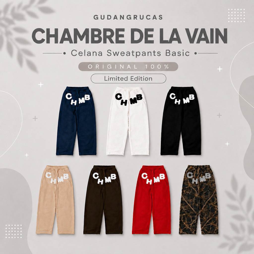 [ORIGINAL 100%] Celana Sweatpants Chambre De La Vain - Sweatpants CHMB - Celana Chmb Purdy Black - C