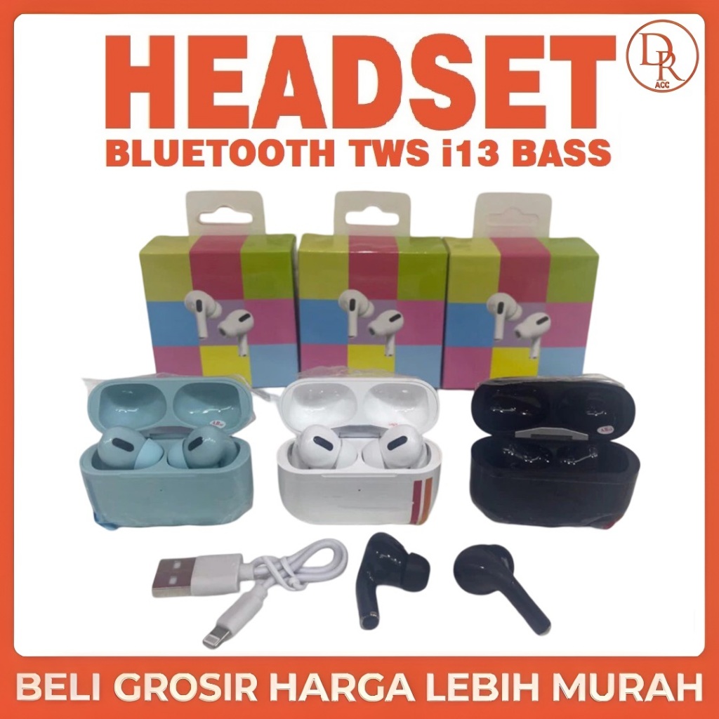 Headset Bluetooth Inpods i13 Pro Macaron Wireless Earphone Bluetooth 5.0 TWS