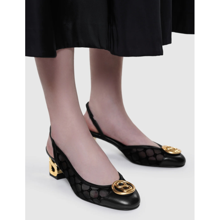 Buttonscarves Meela Be Heels - Black New Fullset READY SIAP KIRIM FOOTWEAR