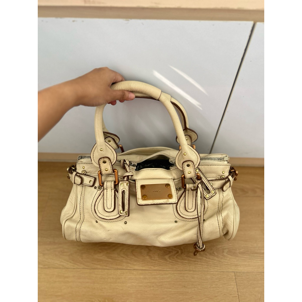 Preloved Chloe Paddington Leather Cream Bag