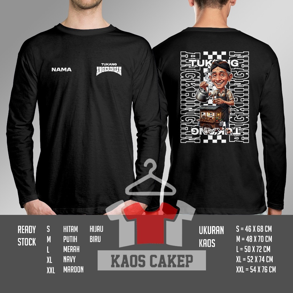 Kaos Tukang Angkringan New Design Gratis Nama Lengan Panjang Baju Distro