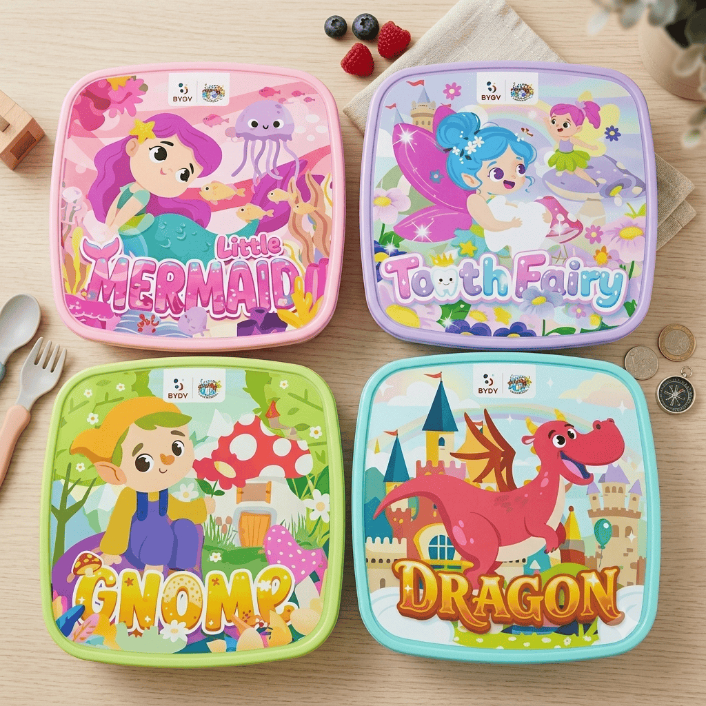 Lunch Box Lucky / Tempat Makan Sekat Lucky / Lunch Box Bekal Anak Souvenir Ulang Tahun Murah