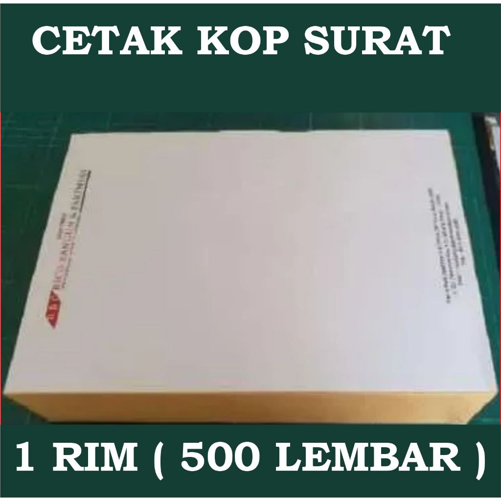 Cetak Kop Surat 1 Rim Kertas F4 A4 Design Custom