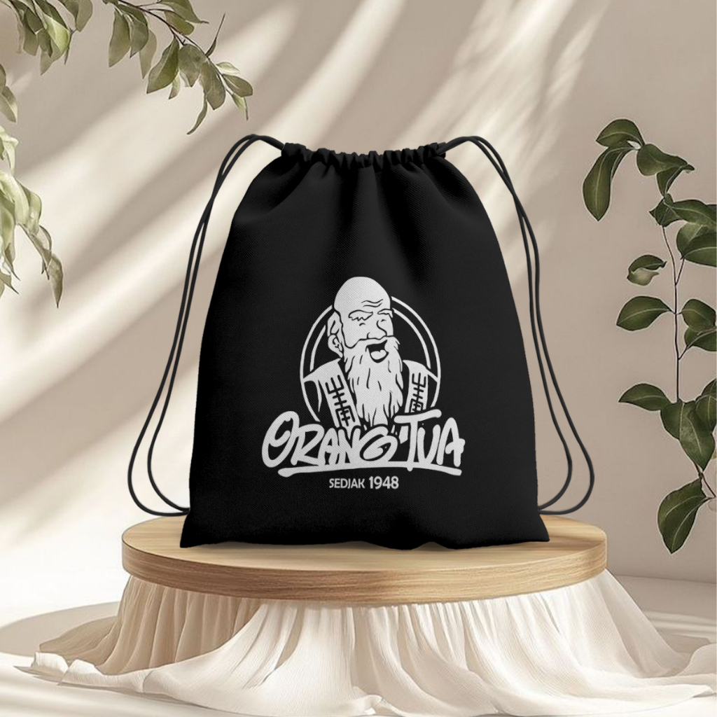 Tas Serut String Bag Motif Orang Tua - Drawstring Bag