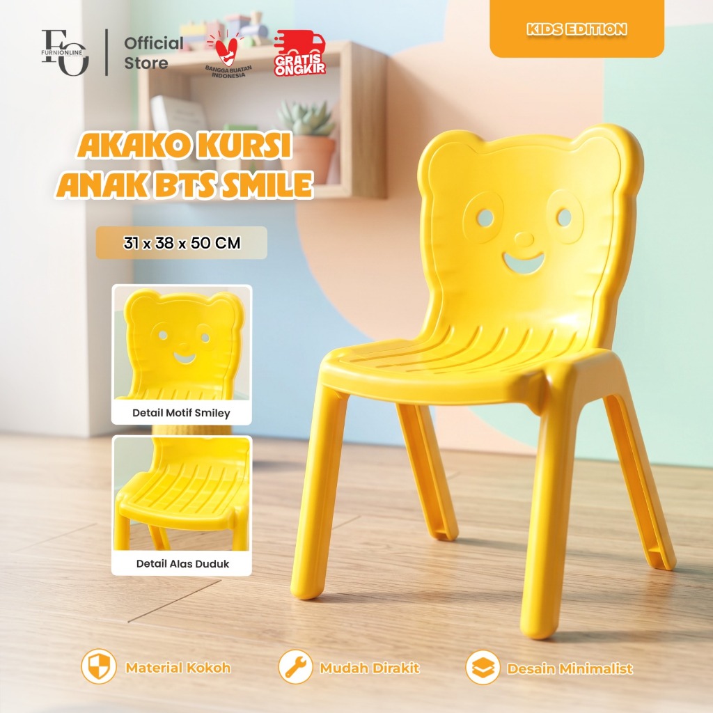 AKAKO - Kursi Akako Anak Plastik Jumbo Akako BTS-Smile