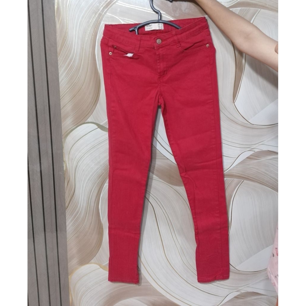 Celana Jeans Panjang Skinny Wanita Warna Pink Fanta