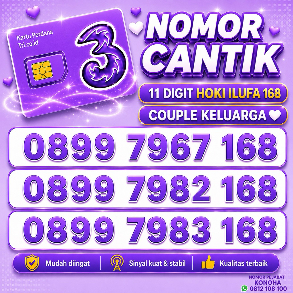 Nomor Cantik kartu perdana TRI HOKI 168