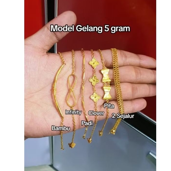 Model Gelang 5 gram Emas LM/London 24K kadar 99,9%