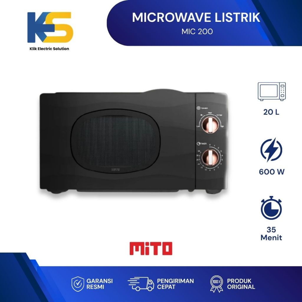 MITO ELECTRIC MICROWAVE MIC-200 MICROWAVE KAPASITAS 20 LITER LOW WATT ORIGINAL GARANSI RESMI