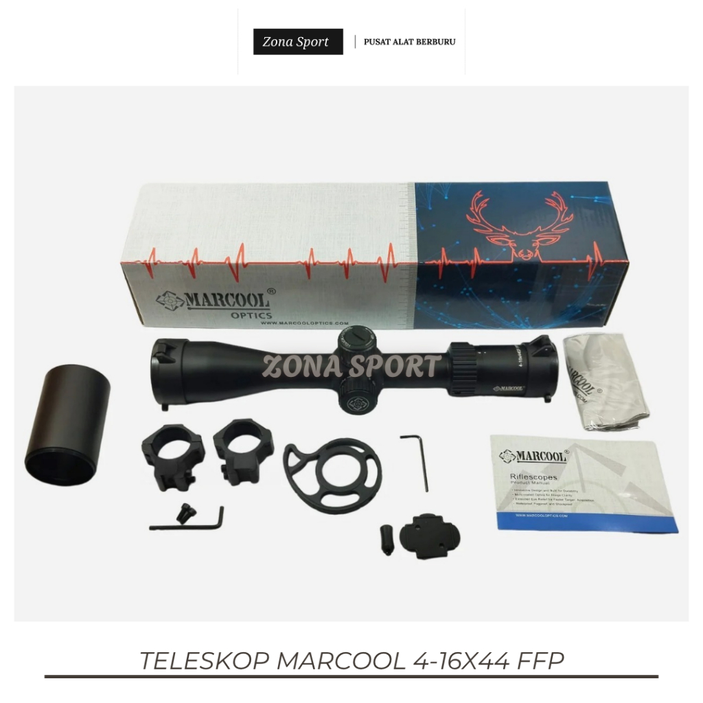 TELESKOP MARCOOL 4-16X44 FFP ORIGINAL ASLI BERKUALITAS TELESKOP SUPER JERNIH TAHAN GETAR