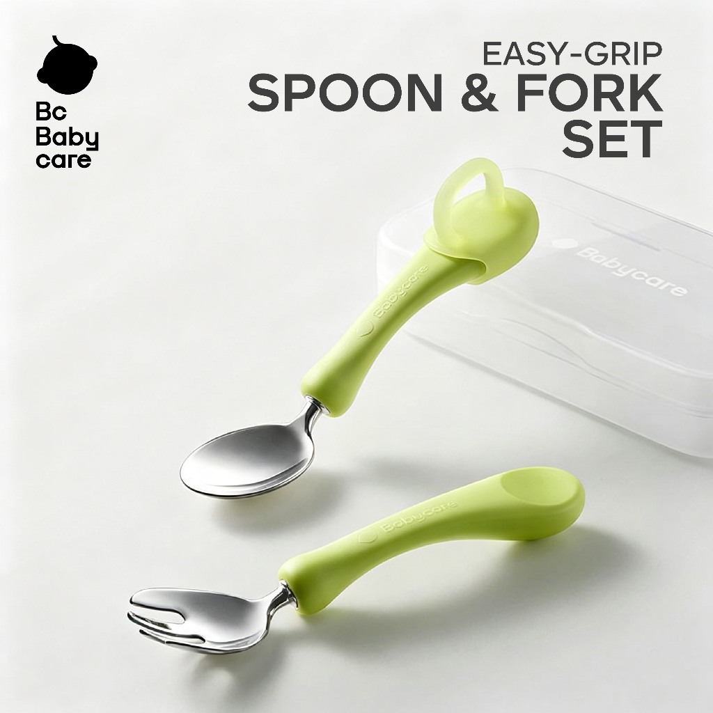BC BABYCARE Easy-Grip Spoon & Fork Set