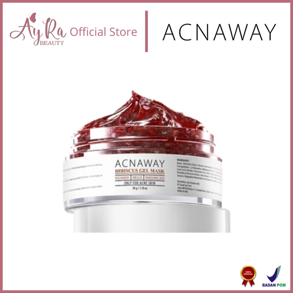 AyRa Beauty - ACNAWAY Hibiscus Gel Mask 50gr - Face Mask Wajah untuk Kulit Kusam & Dehidrasi Mencera