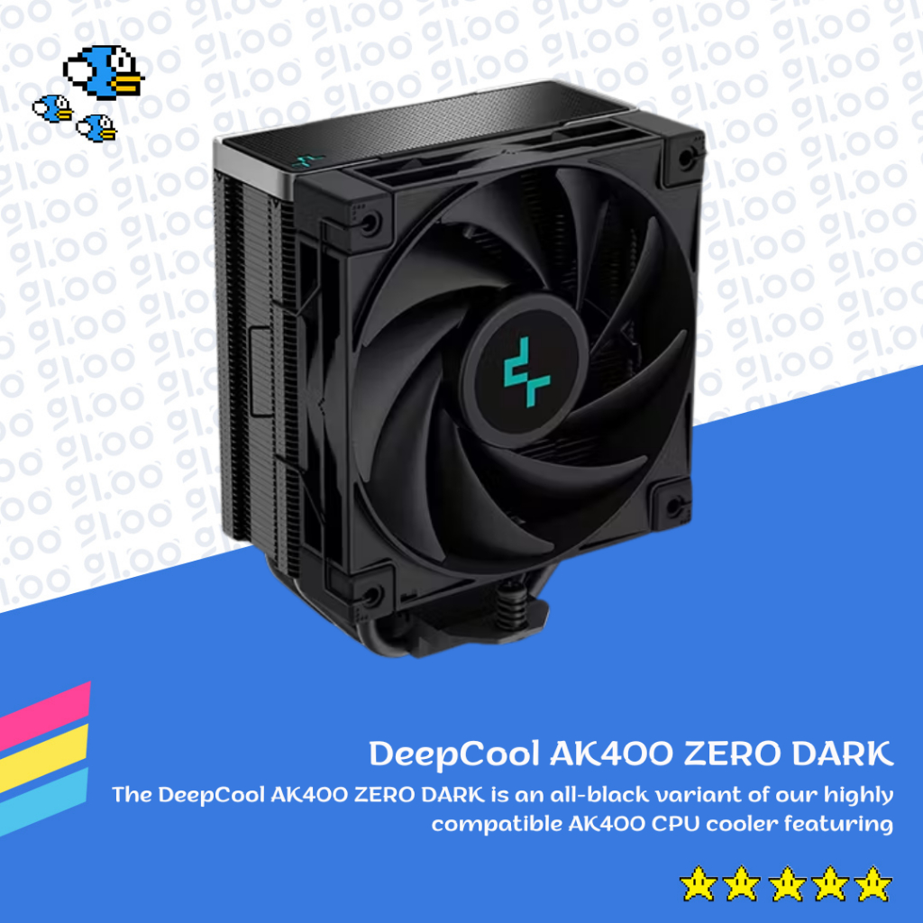Deepcool AK400 ZERO DARK - CPU COOLER + BRACKET LGA 1700 - ZERO DARK
