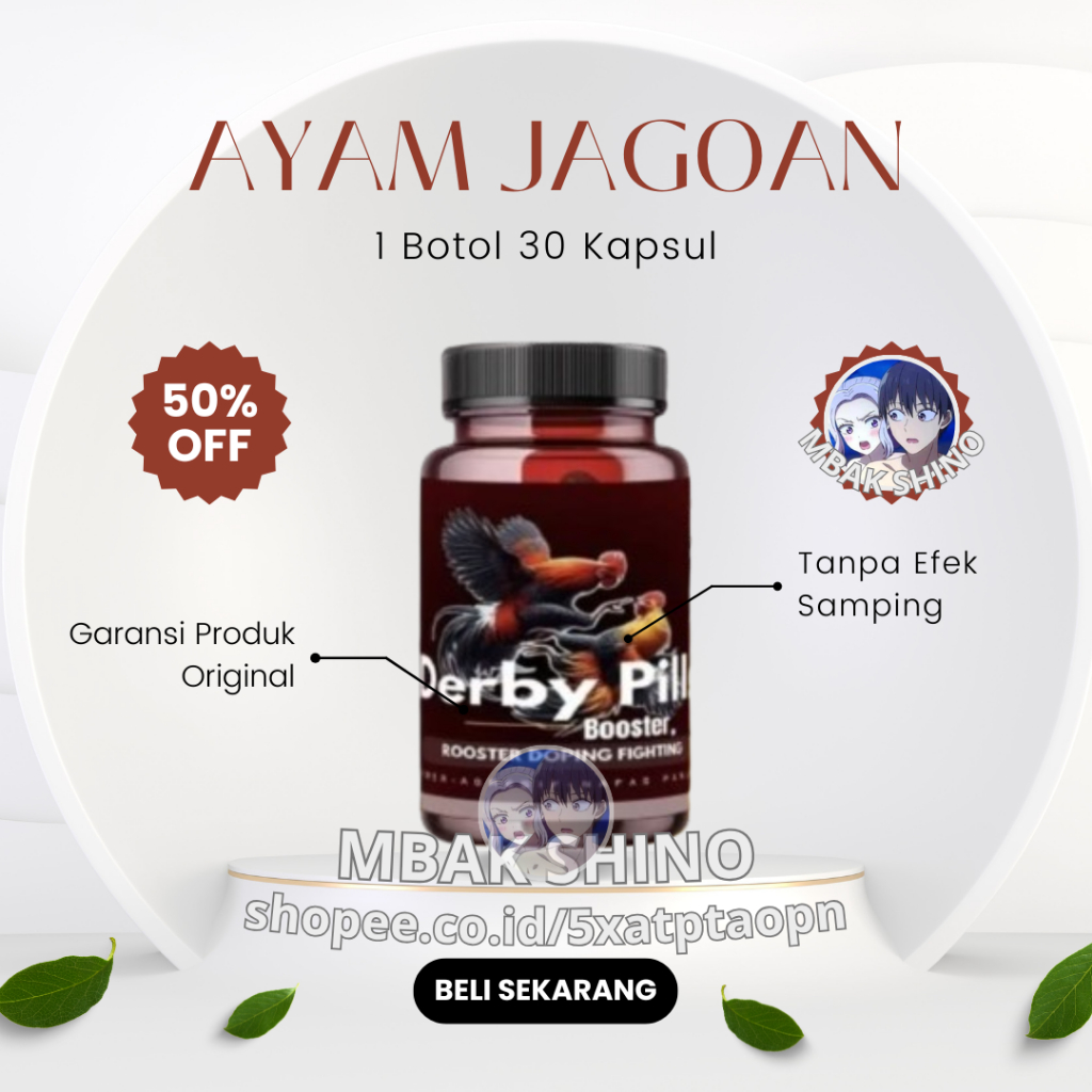 DERBY PILLS BOOSTER Obat Ayam Jagoan Petarung Peningkat Power Stamina Nafas 30 Pil Tanpa Efek Sampin