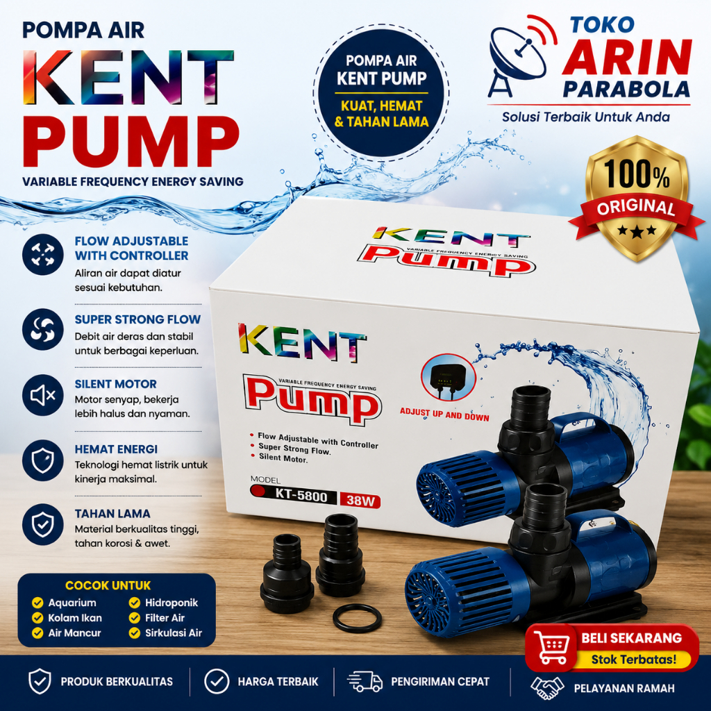 NEW KENT KT-5800 pompa kolam Koi hemat listrik tenaga kuat