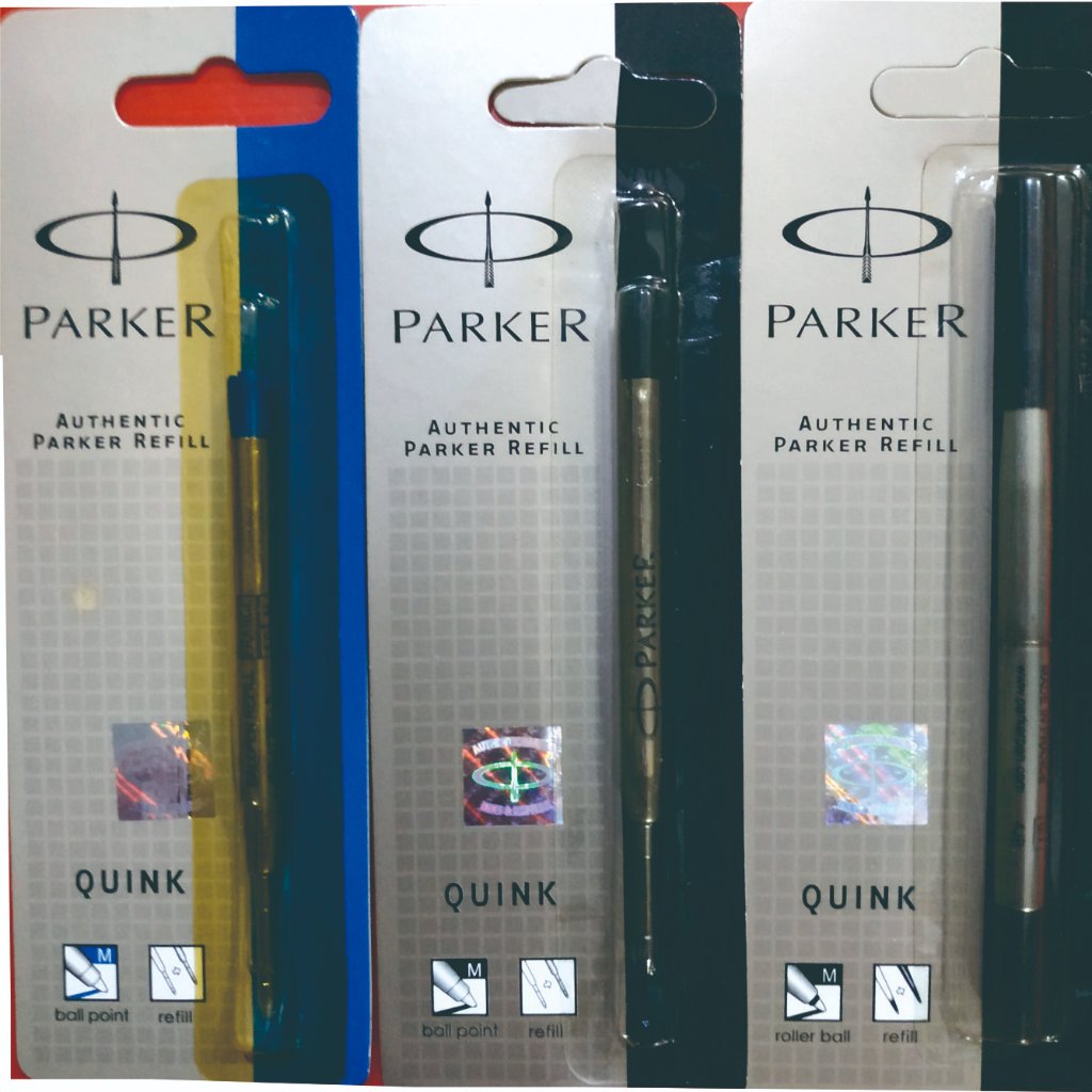 Isi Pen Parker Refill Roller (RB) Hitam dan Balpoint (BP) Warna Hitam dan Biru Original