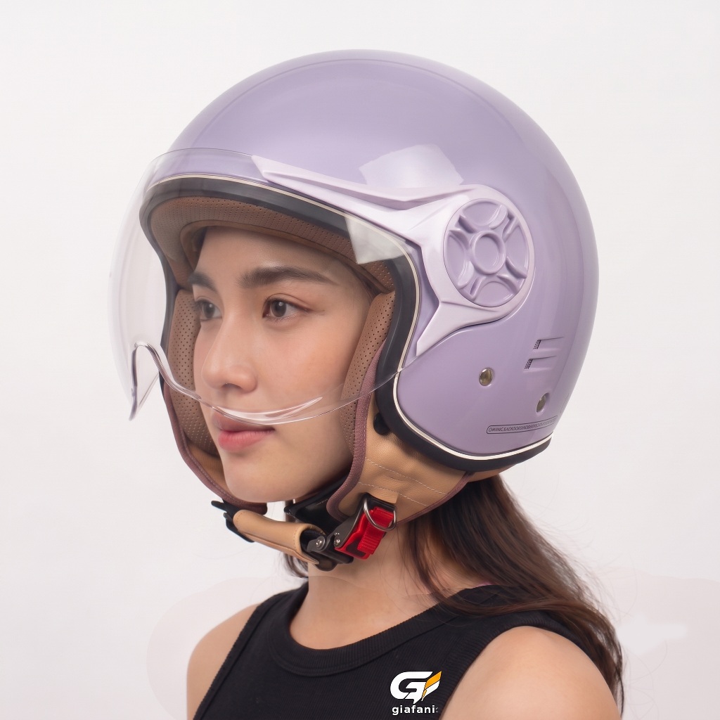 Helm Bogo MLA JP Hijab | Ungu Lilac Kaca Pilot | Helm Premium Untuk Pria Dan WanIta [CLIK HELMET]
