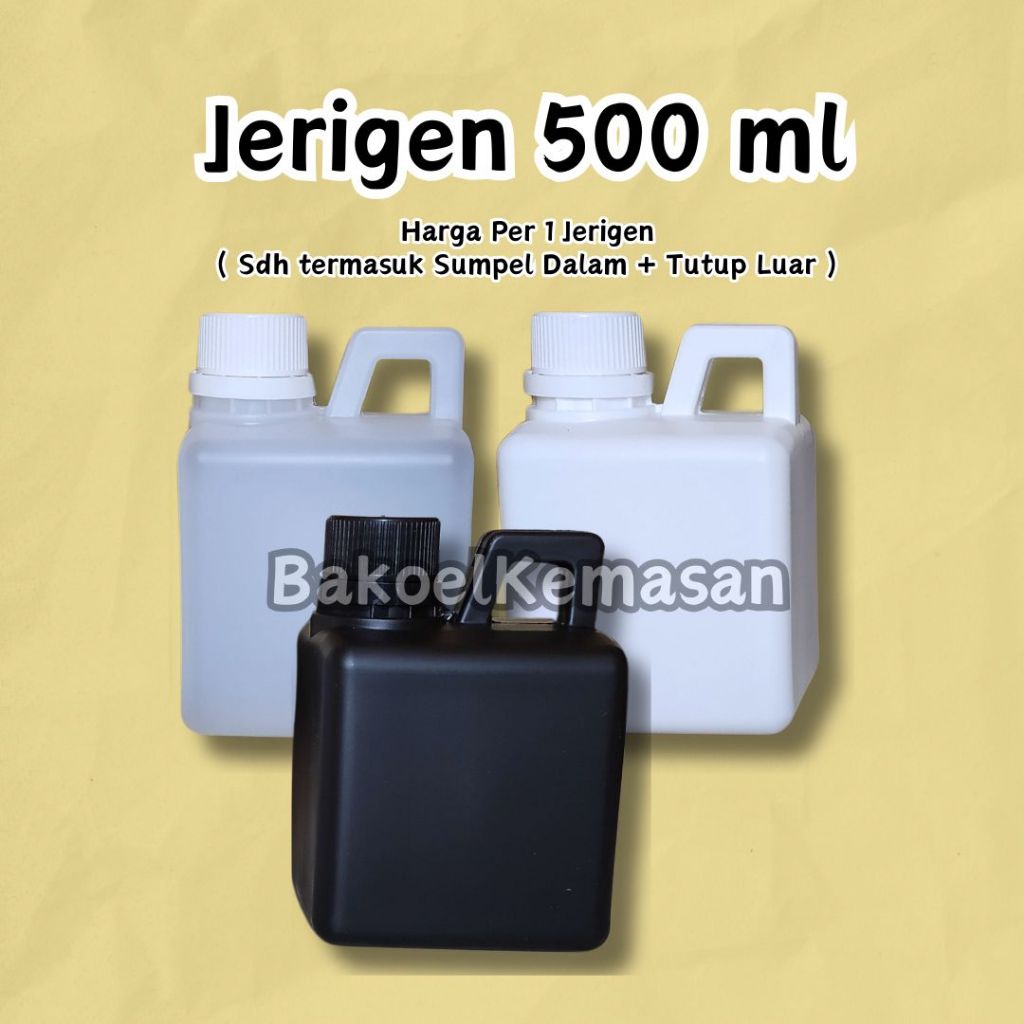 Jerigen Pupuk 500 ml Hitam Natural Putih Jirigen 500ml 1/2L