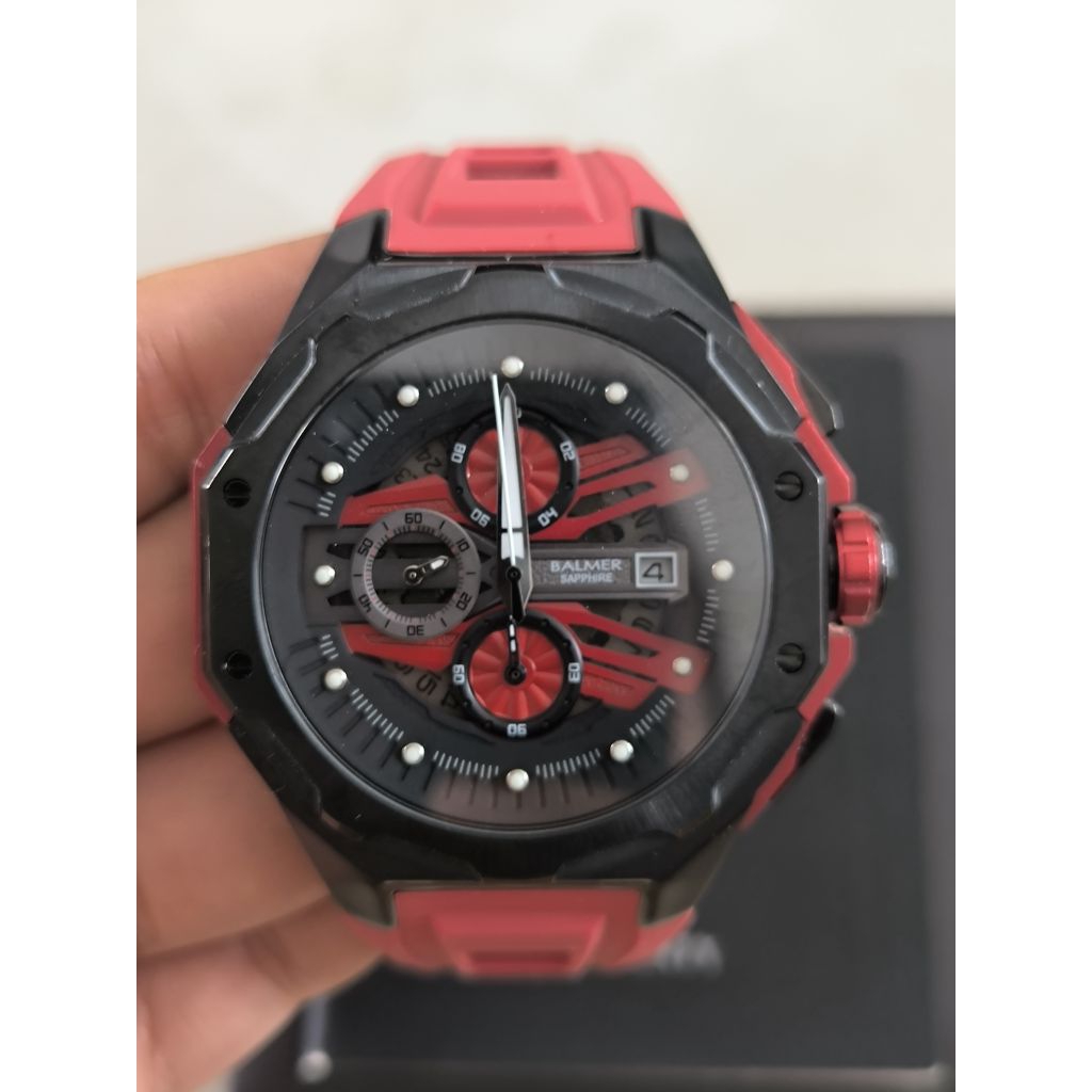 Jam Tangan Original Pria Balmer 8818MCT Silikon Strap Kaca Sapphire