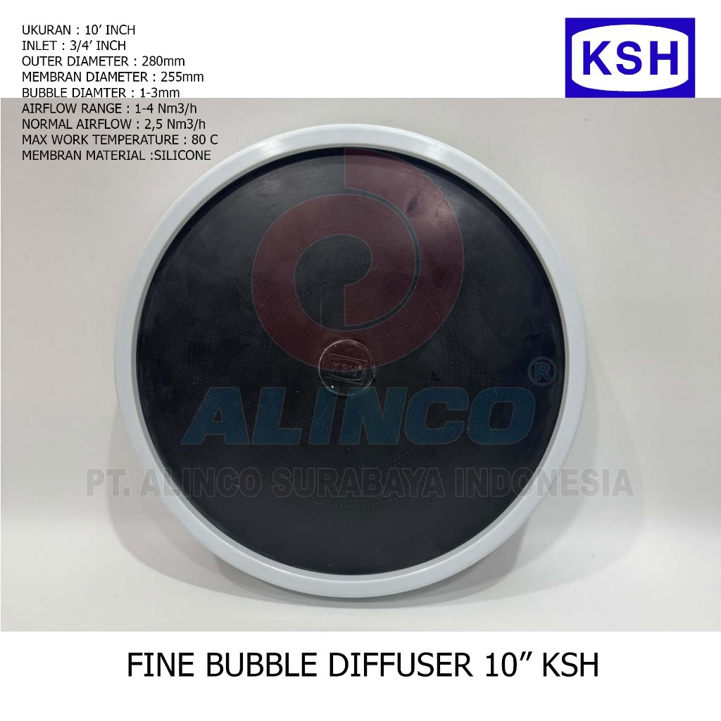 FINE BUBBLE DIFFUSER KSH 10"INCH EPDM/SILICONE