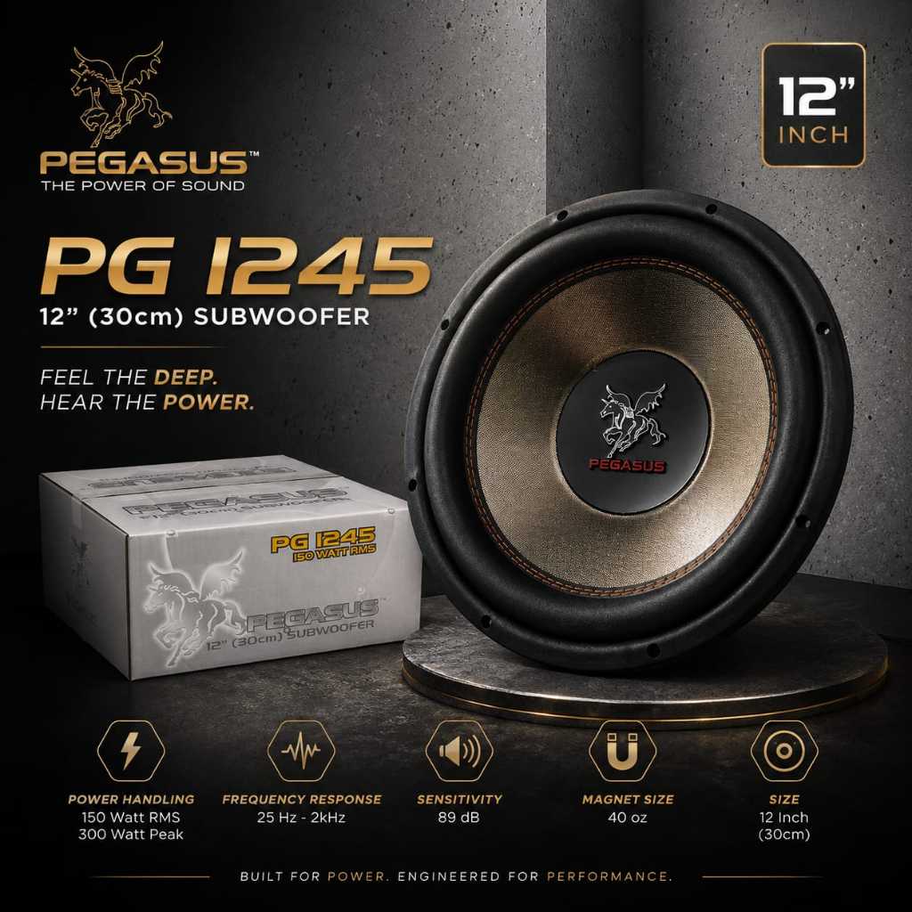 Subwoofer 12 inch Pegasus PG 1245 DC subwoofer mobil