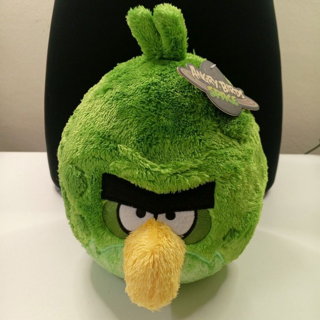 Boneka Plush Angry Birds Spike Hijau Bentuk Bulu Lunak/ Boneka Angry Birds Changi Original Segel Pla