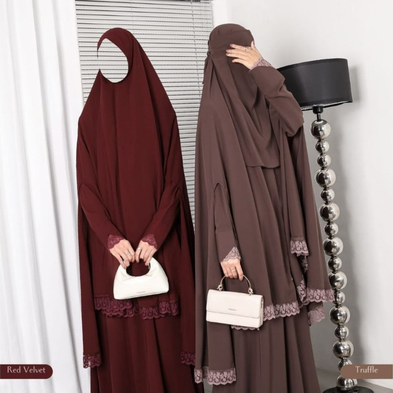NEW GAMIS SET DEWASA WOLFIS QUEENSHA SERIES PREMIUM BY AFADA HIJAB | SET KHIMAR SYARI MUSLIMAH ELEGA