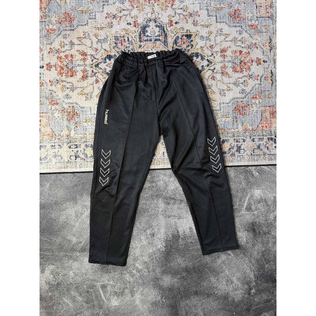 Hummel Celana Trackpant Nylon M Hitam Training Panjang Balon Parasut Outdoor Gym Lari Olahraga