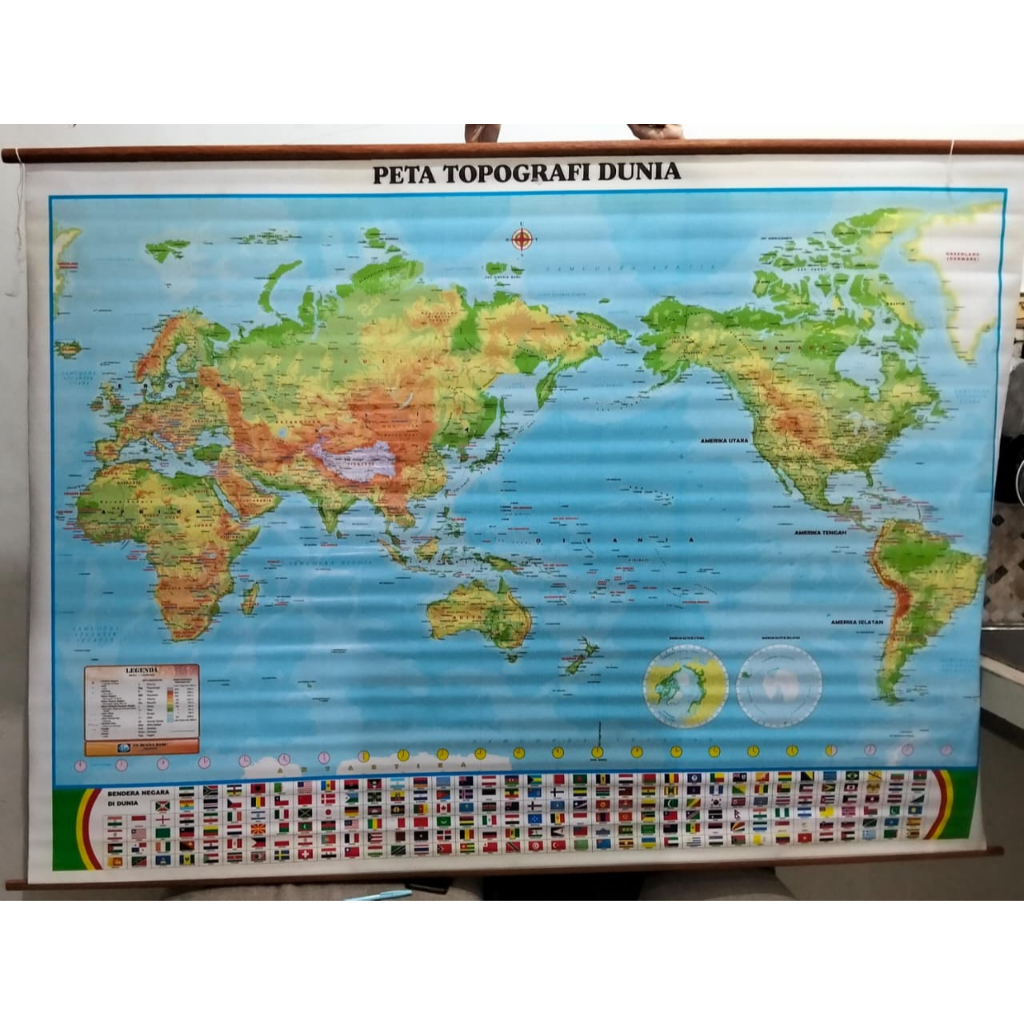 PETA TOPOGRAFI DUNIA 180x130