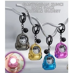 SB Gantungan Kunci Backpack Cat Bear Glossy /Gantungan Tas 3D