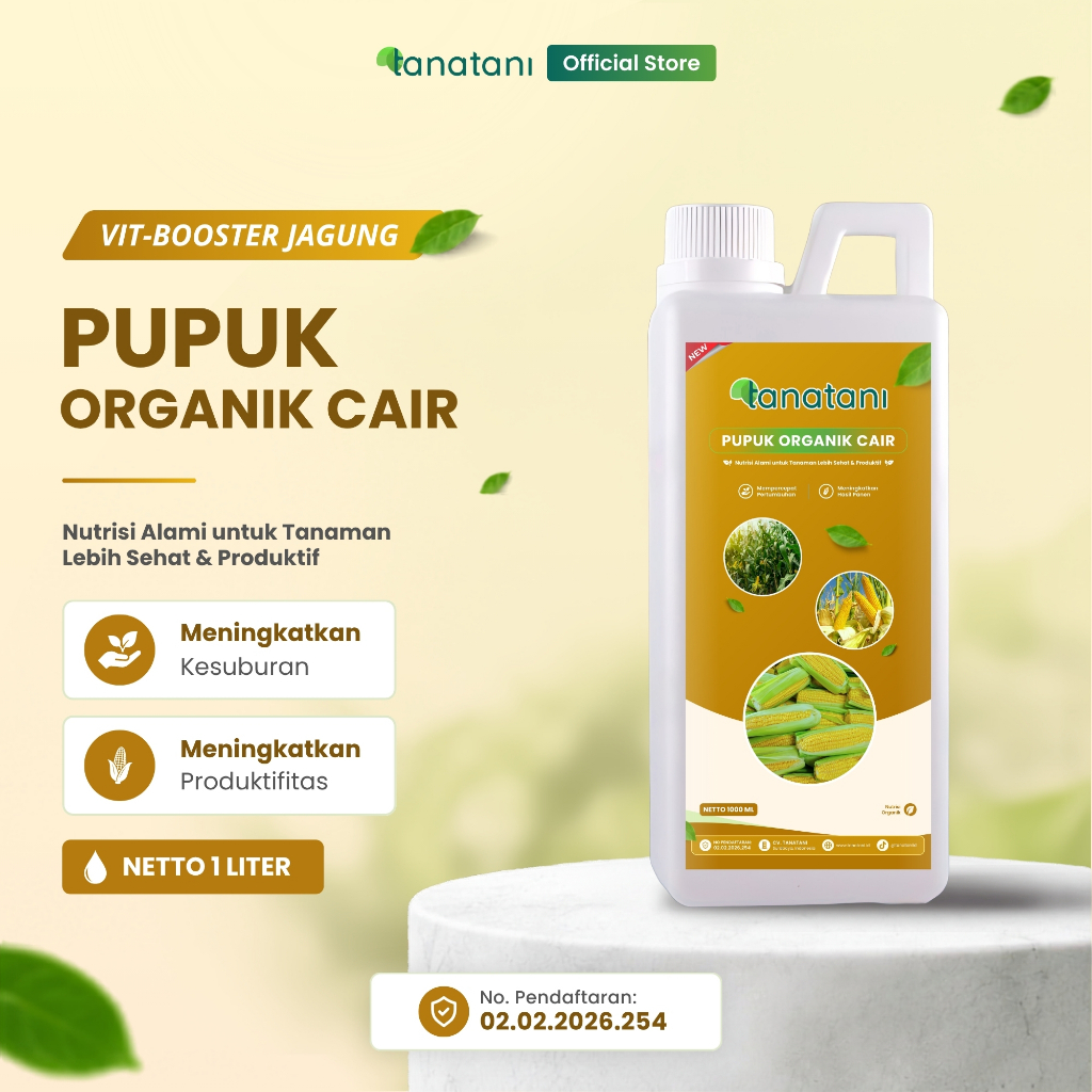 TANATANI - VIT-BOOSTER JAGUNG 1 LITER - Pupuk Semi Organik Cair, ZPT & Tingkatkan Hasil Panen Jagung