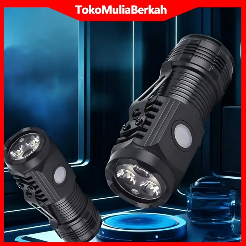 COD Senter Mini LED 3 Mata / Senter Mini Anti Air Super Terang / Senter LED super terang Senter mini