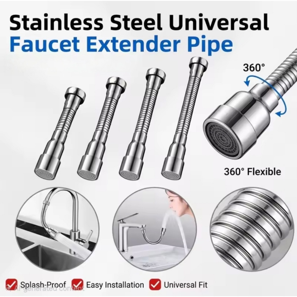 Sambungan Kran Flexible Stainless Steel Faucet Extender Universal Kran Wastafel