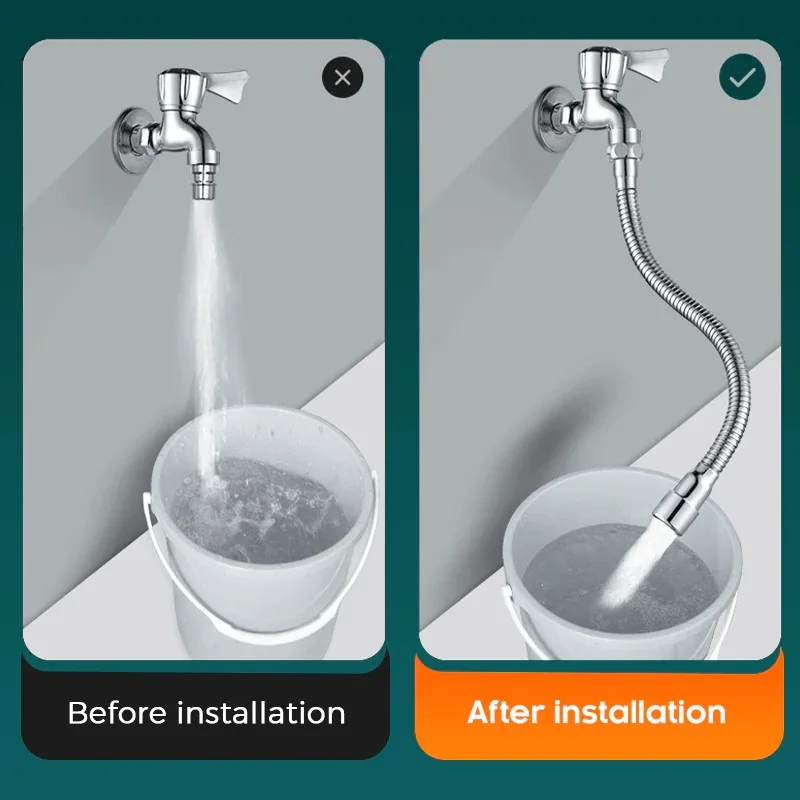 Sambungan Kran Flexible Stainless Steel Faucet Extender Universal Kran Wastafel
