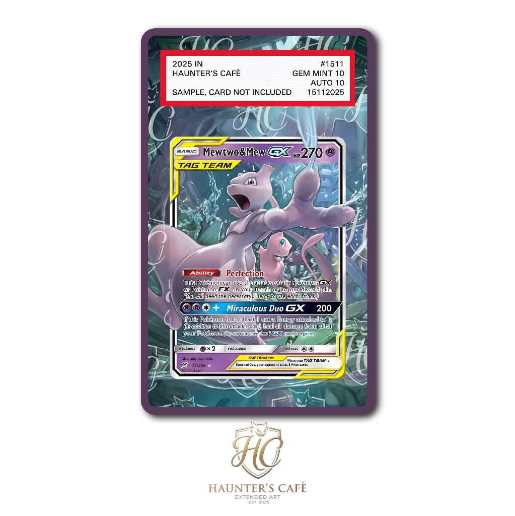 Mewtwo & Mew GX #71 Pokemon Unified Minds (Custom Extended Art)