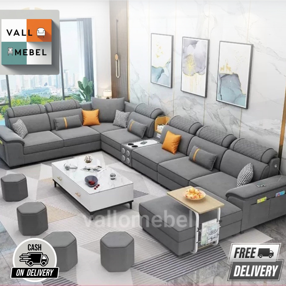 Sofa Minimalis Ruang Tamu Leter U Kursi Ruang Keluarga