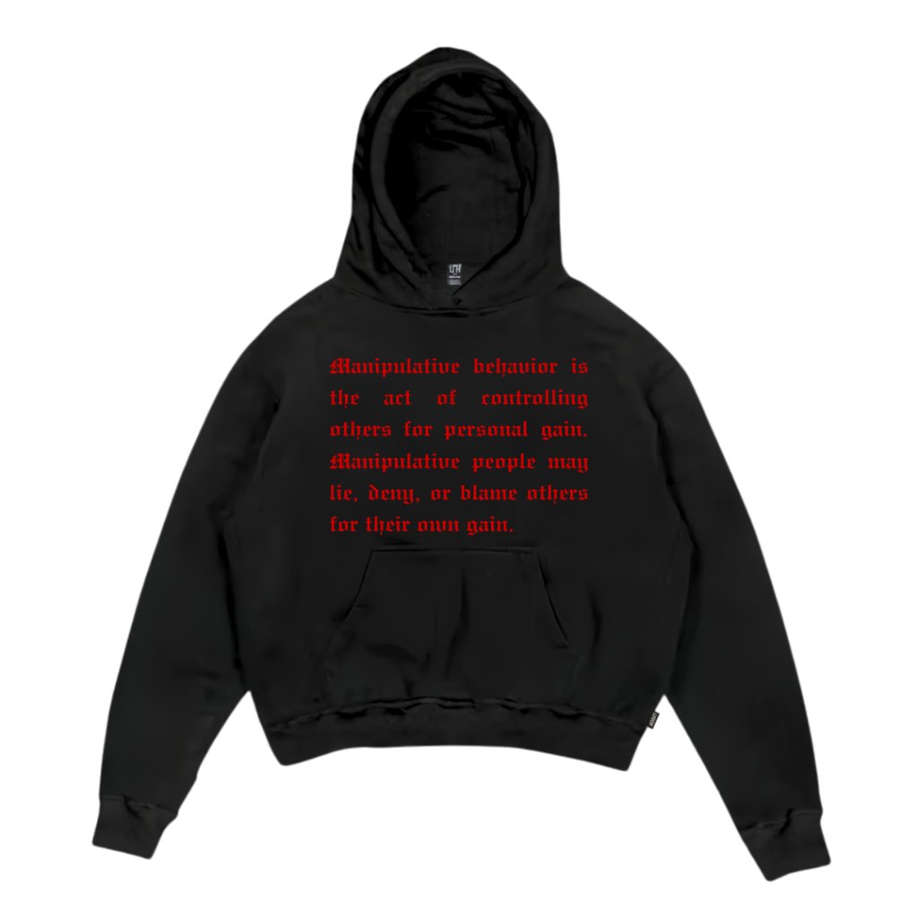Leech.co Hoodie Boxy Oversize Manipulative Black Unisex - Flecee 300GSM