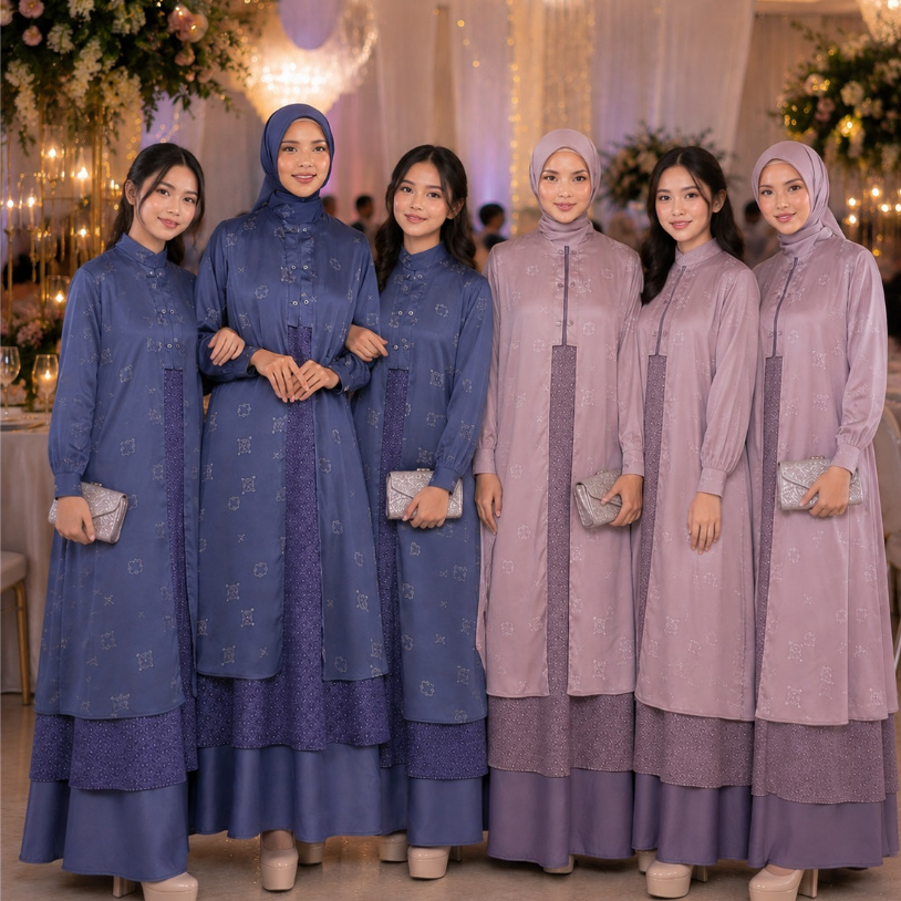 Dress Kondangan Gamis Pesta Wanita Elegan Simple Nibras BELDIA GAMIS